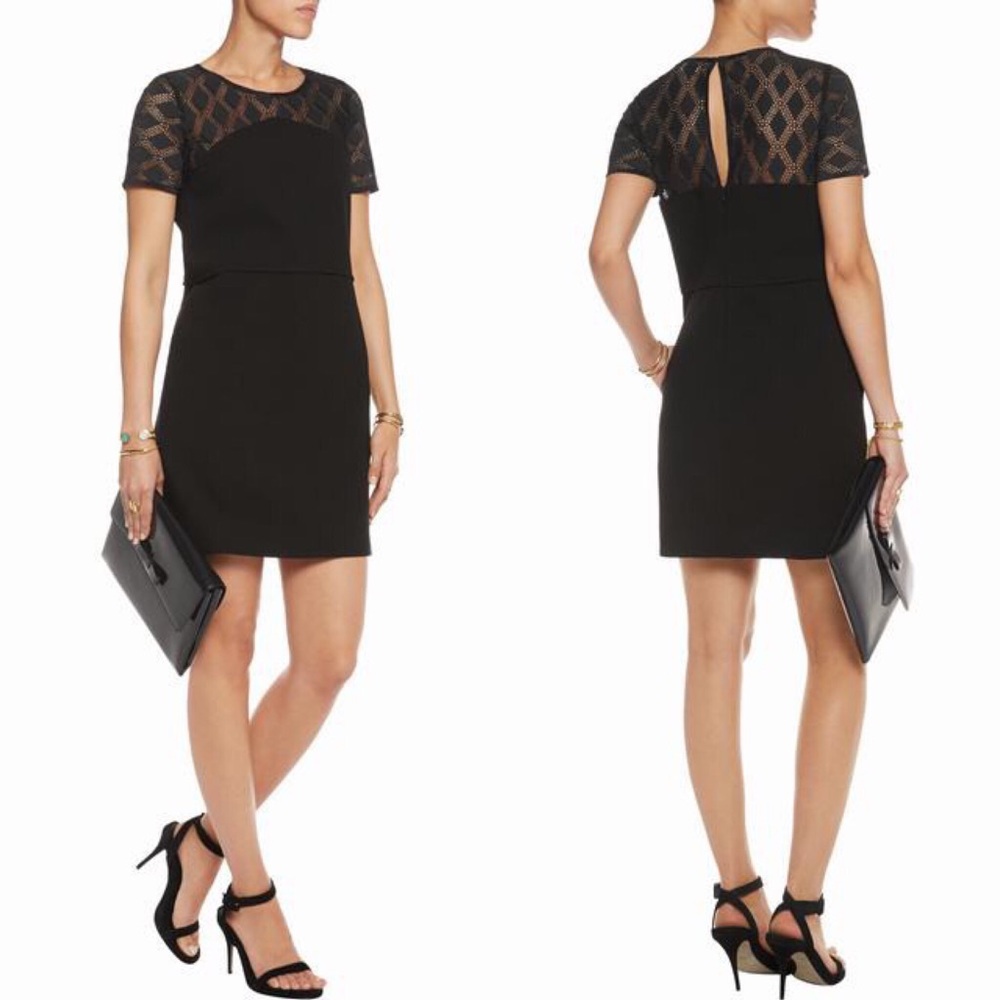Maje Rimini Eyelet Crepe Dress 1 Small Cute